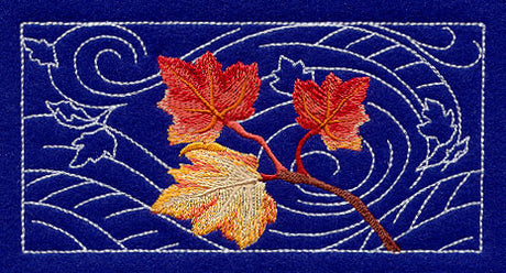 Sashiko Maple Leaves Border