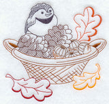 Autumn Basket with Chickadee (Vintage)