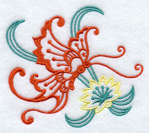 Chinese Butterfly with Lotus