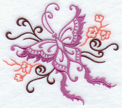 Chinese Butterfly with Cherry Blossoms