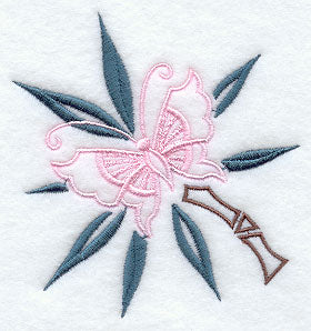 Chinese Butterfly with Bamboo - Accent
