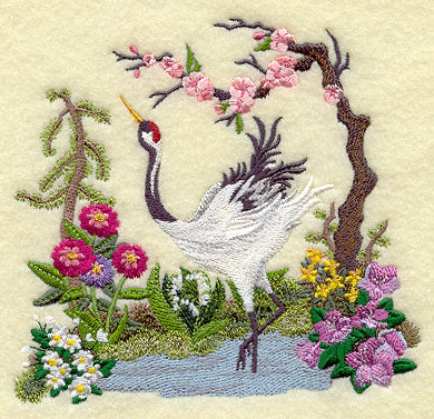 Japanese Crane Scene