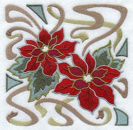 Art Nouveau Poinsettia Square