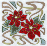 Art Nouveau Poinsettia Square