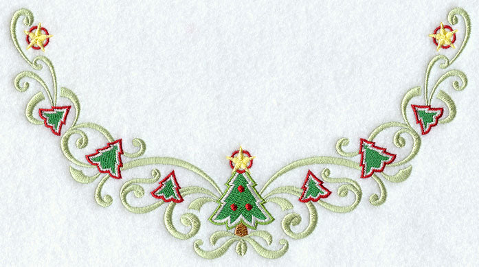 Christmas Tree Swirls Neckline (Crewneck)