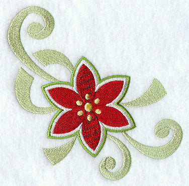 Christmas Poinsettia Swirls Accent