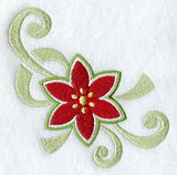 Christmas Poinsettia Swirls Accent