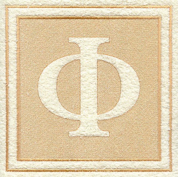 Greek Letter Phi - 7.8 inch (Embossed)