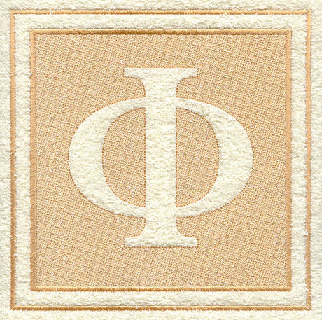 Greek Letter Phi - 7.8 inch (Embossed)
