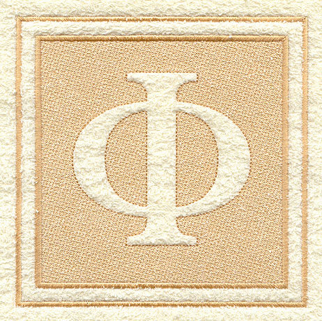 Greek Letter Phi - 7.8 inch (Embossed)