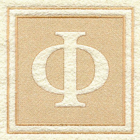 Greek Letter Phi - 7.8 inch (Embossed)