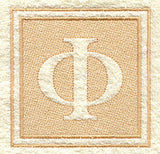 Greek Letter Phi - 7.8 inch (Embossed)