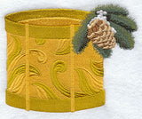 Elegant Christmas Drum and Pine Boughs