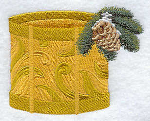 Elegant Christmas Drum and Pine Boughs