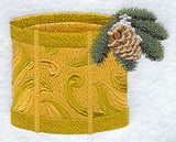 Elegant Christmas Drum and Pine Boughs