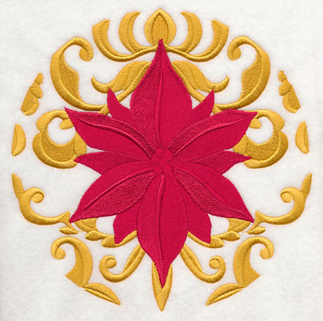 Deck the Halls in Damask - Poinsettia