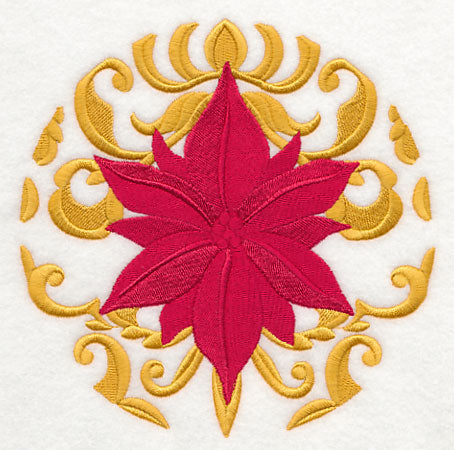 Deck the Halls in Damask - Poinsettia