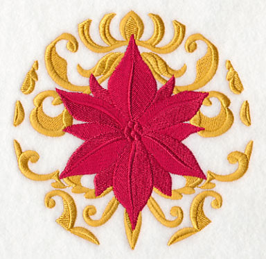 Deck the Halls in Damask - Poinsettia