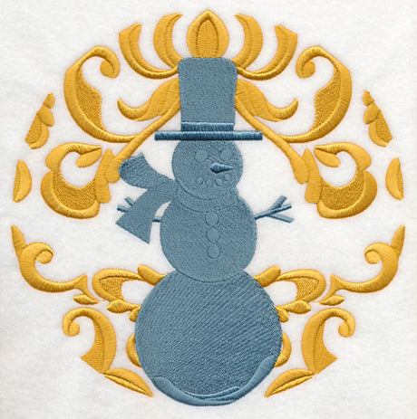 Deck the Halls in Damask - Snowman