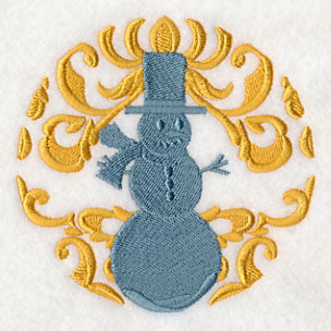 Deck the Halls in Damask - Snowman