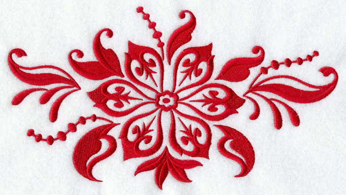 Christmas Damask Poinsettia