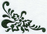 Christmas Damask Holly Corner