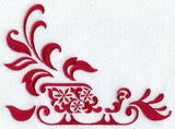 Christmas Damask Sleigh Corner