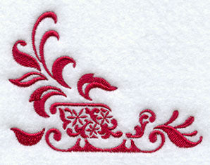 Christmas Damask Sleigh Corner