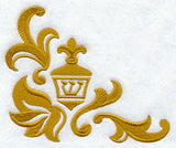 Chanukah Damask Dreidel Corner