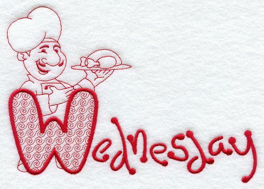 Chef - Wednesday (Redwork)