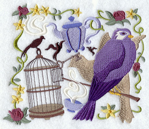 Victorian Collage with Birdcage