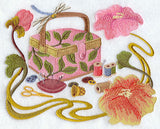 Art Nouveau Sewing Basket with Flowers
