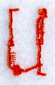Skeleton letter U - 1 3/4 Inch