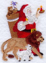 Santa W/Lion & Lamb