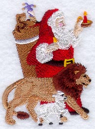 Santa W/Lion & Lamb