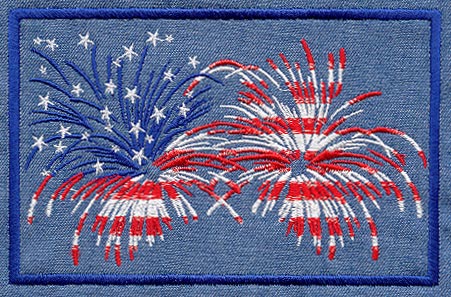 Fireworks and Flag