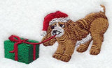 Santa Puppy w/Present