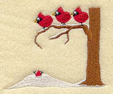 Cardinals on Branch w/Snowbank