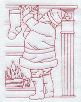 Santa & Stockings (Redwork)