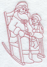 Santa & Child (Redwork)