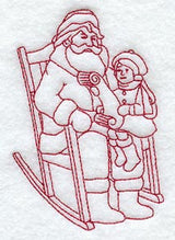 Santa & Child (Redwork)