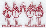 New Year Frogs (Redwork)