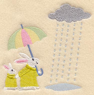 Spring Bunnies & Raincloud