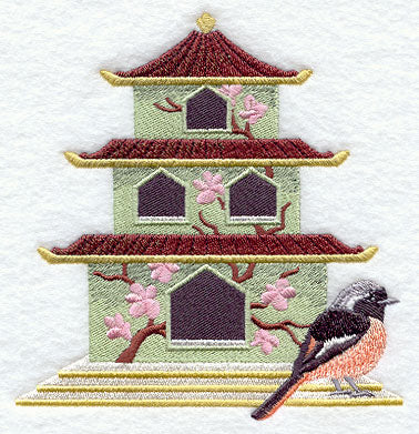 Japanese Birdhouse with Daurian Redstart