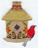 Tiki Birdhouse with Apapane