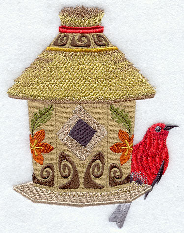 Tiki Birdhouse with Apapane