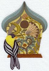 Arts and Crafts Birdhouse with Goldfinch