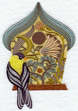 Arts and Crafts Birdhouse with Goldfinch