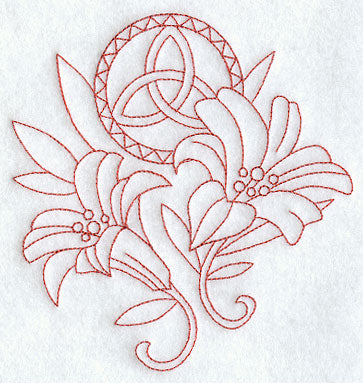 Trinity Lilies (Redwork)