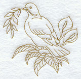 Dove with Peace Lilies (Redwork)
